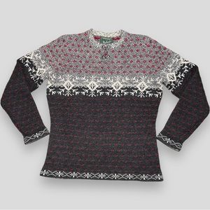 Woolrich Nordic Clasp Snowflake Wool Blend Winter Holiday Christmas Sweater